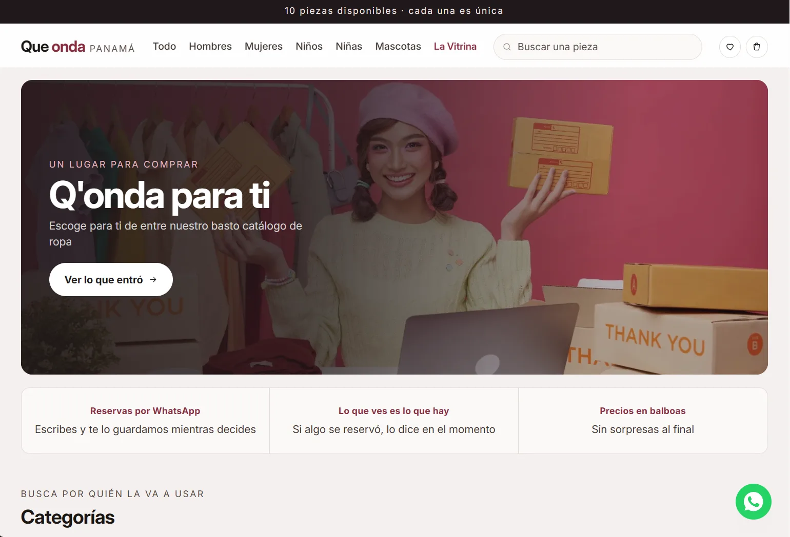 Una tienda hecha con CanalWeb, abierta en el navegador
